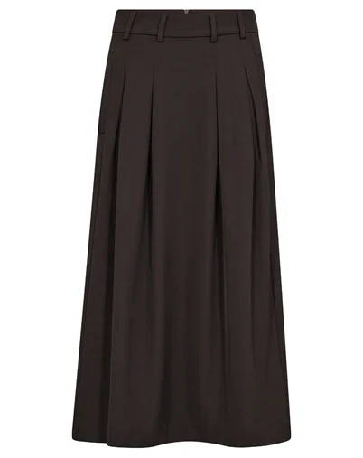 Co'Couture - AliniCC Anya Pleat Nederdel - Dark Brown